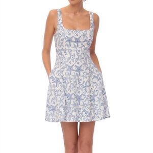 Avec Les Filles Blue and White Dress